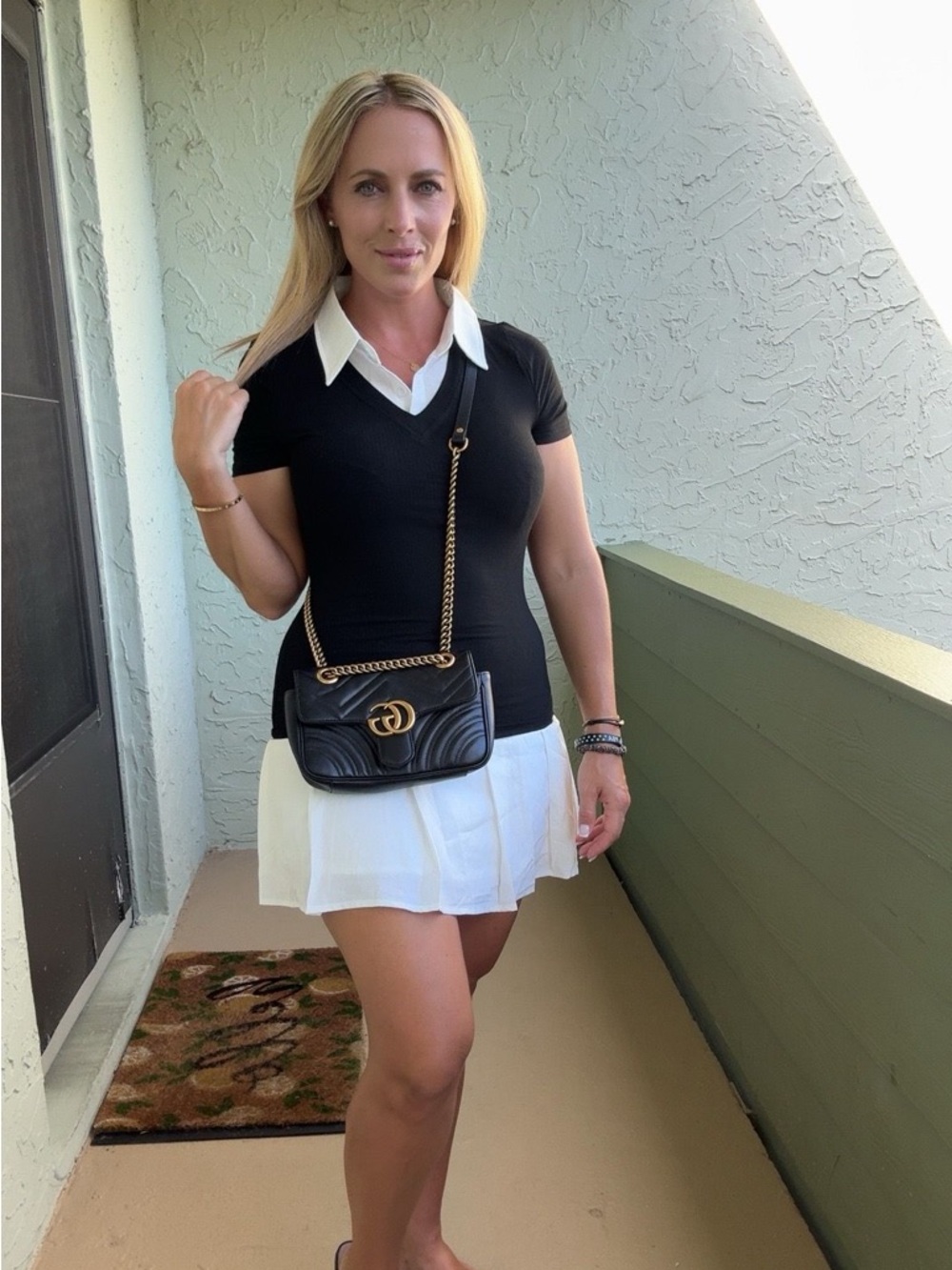 SHEIN Black and White Collared dress